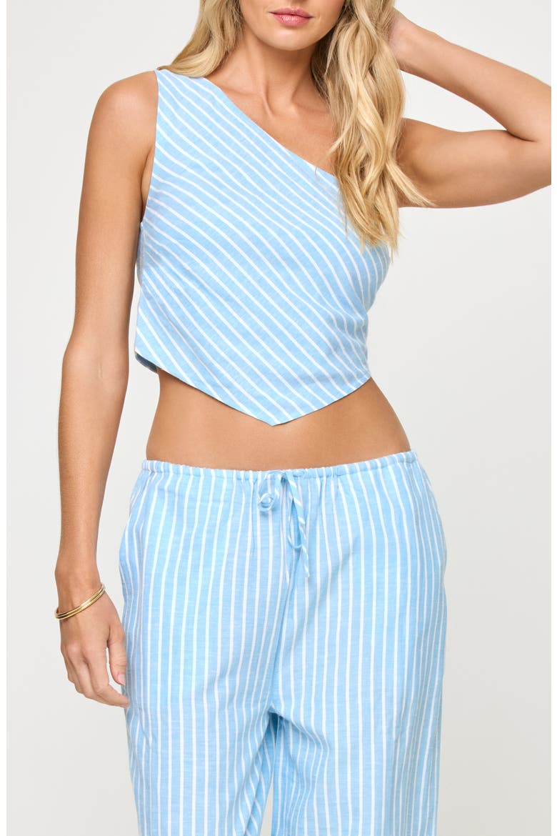 June One-Shoulder Top, Main, color, BY THE BAY STRIPE