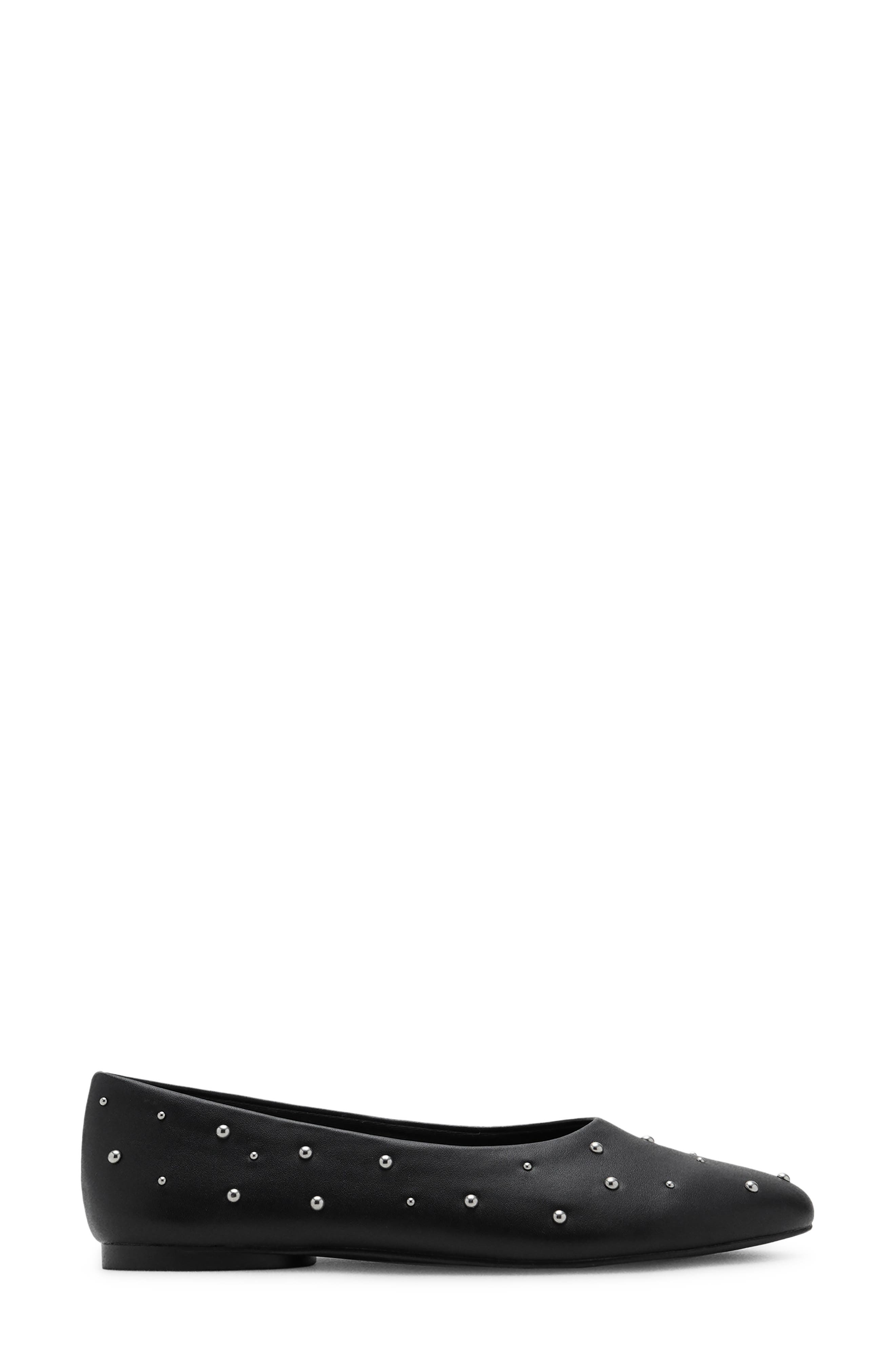 MANGO TEEN Studded Ballet Flat, Alternate, color, Black