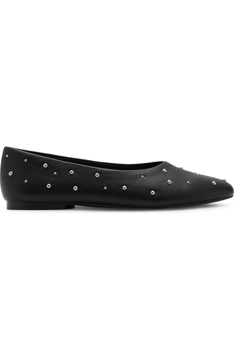 MANGO TEEN Studded Ballet Flat, Alternate, color, Black