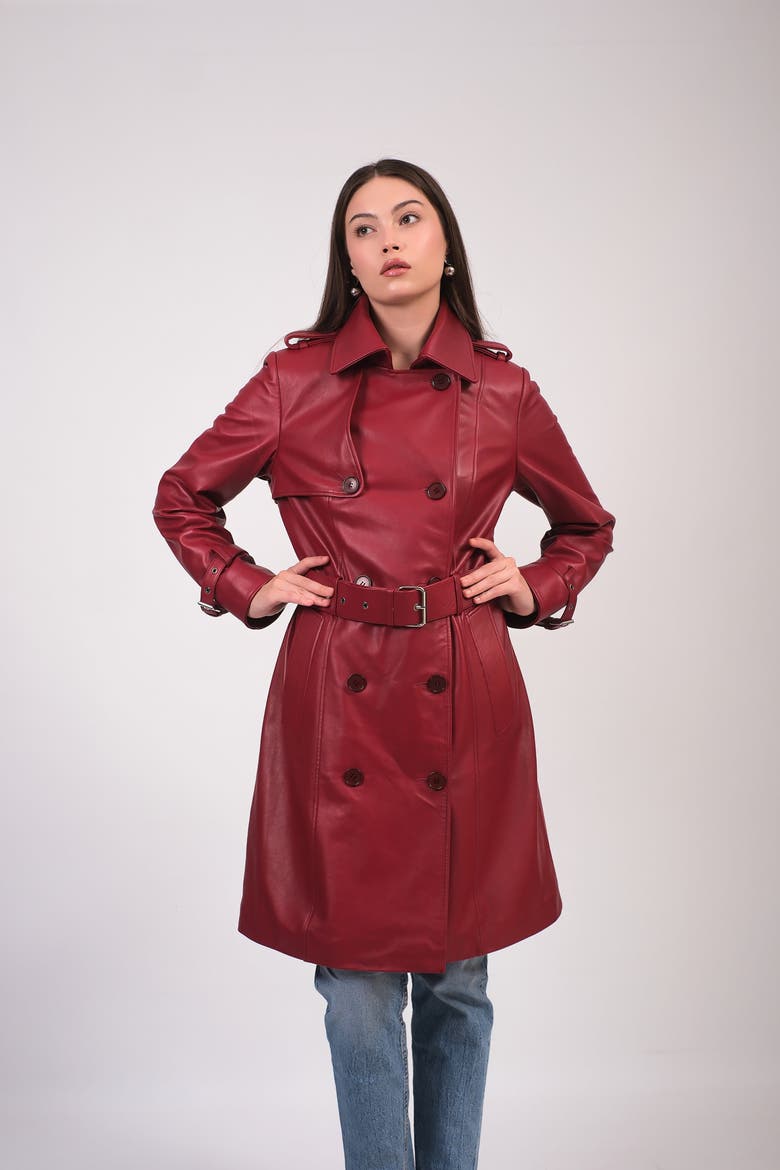 Soho Leather Jacket, Alternate, color, Light Burgundy