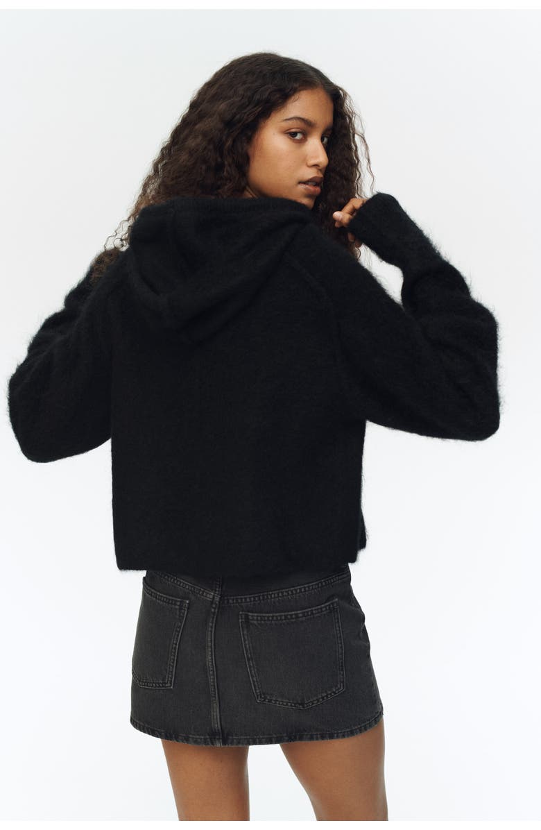 H&M Short Denim Skirt, Alternate, color, Washed Black