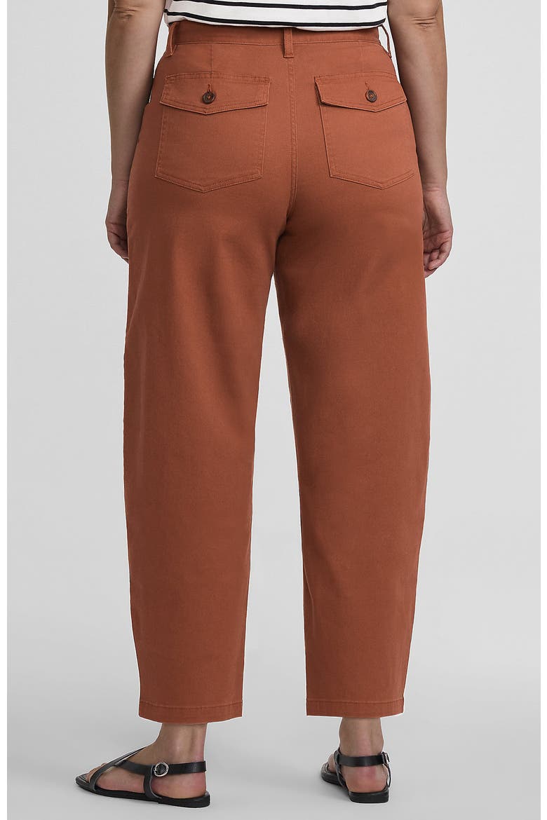 Plus Size Chino High Rise Barrel Leg Utility Ankle Pants, Alternate, color, Rich Ginger Brown