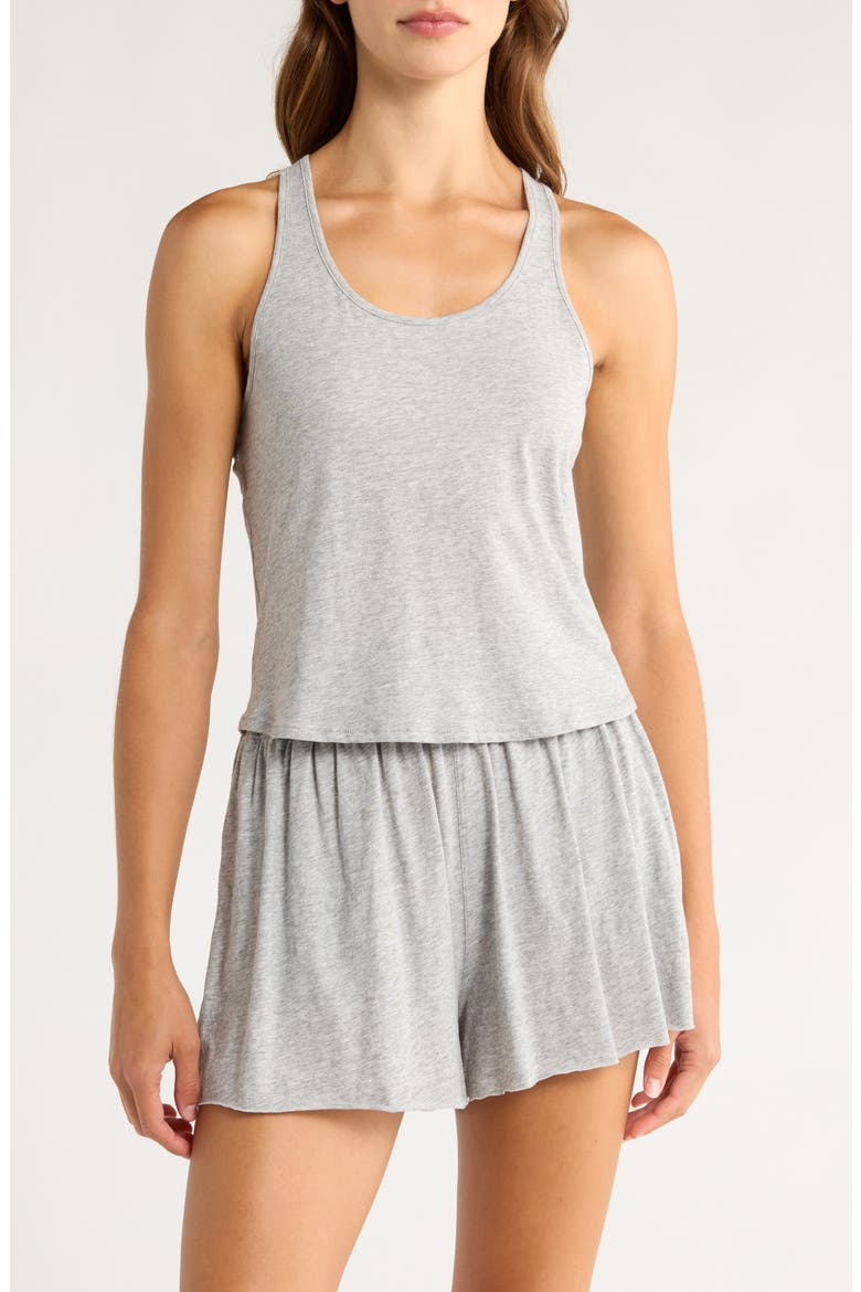 Organic Pima Cotton Curve Hem Tank, Main, color, STORM GREY HEATHER