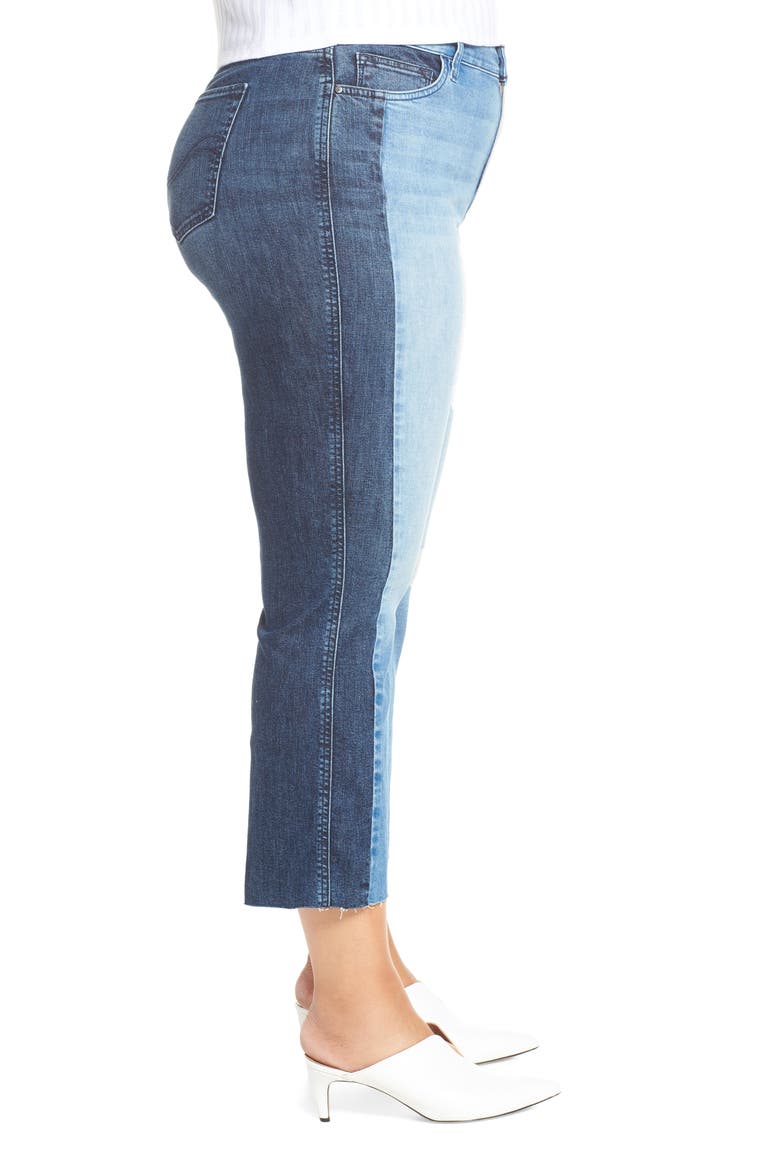 Modern Standard Two Tone Raw Hem Crop Jeans, Alternate, color, NOHO ARTS