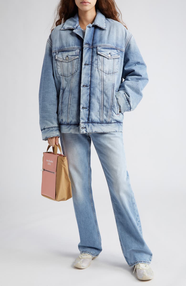 Acne Studios 1977 Distressed High Waist Nonstretch Jeans, Alternate, color, Light Blue