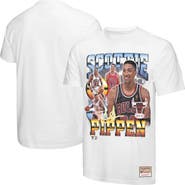 Mitchell & Ness Men's Mitchell & Ness Scottie Pippen White Chicago Bulls Hardwood Classics Commemorative Player Collage T-Shirt