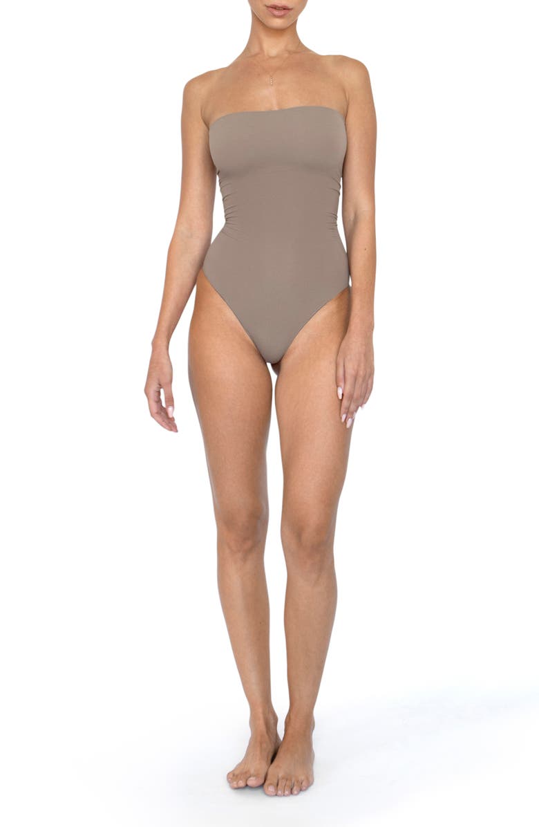 Noody Ultra-thin seamless forming strapless bodysuit, Main, color, Mocca