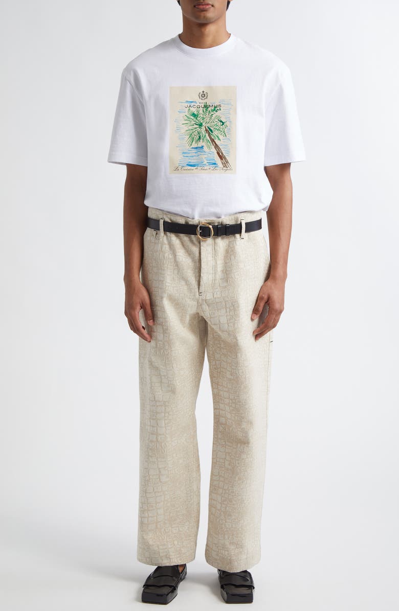 Jacquemus Le T-Shirt Marino Graphic T-Shirt, Alternate, color, Arty Hotel White