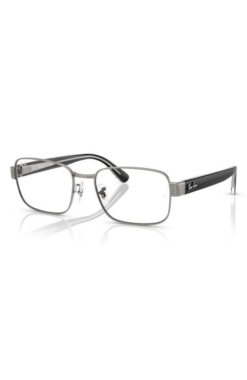 Ray Ban Ray-ban 56mm Pillow Optical Glasses In Gunmetal