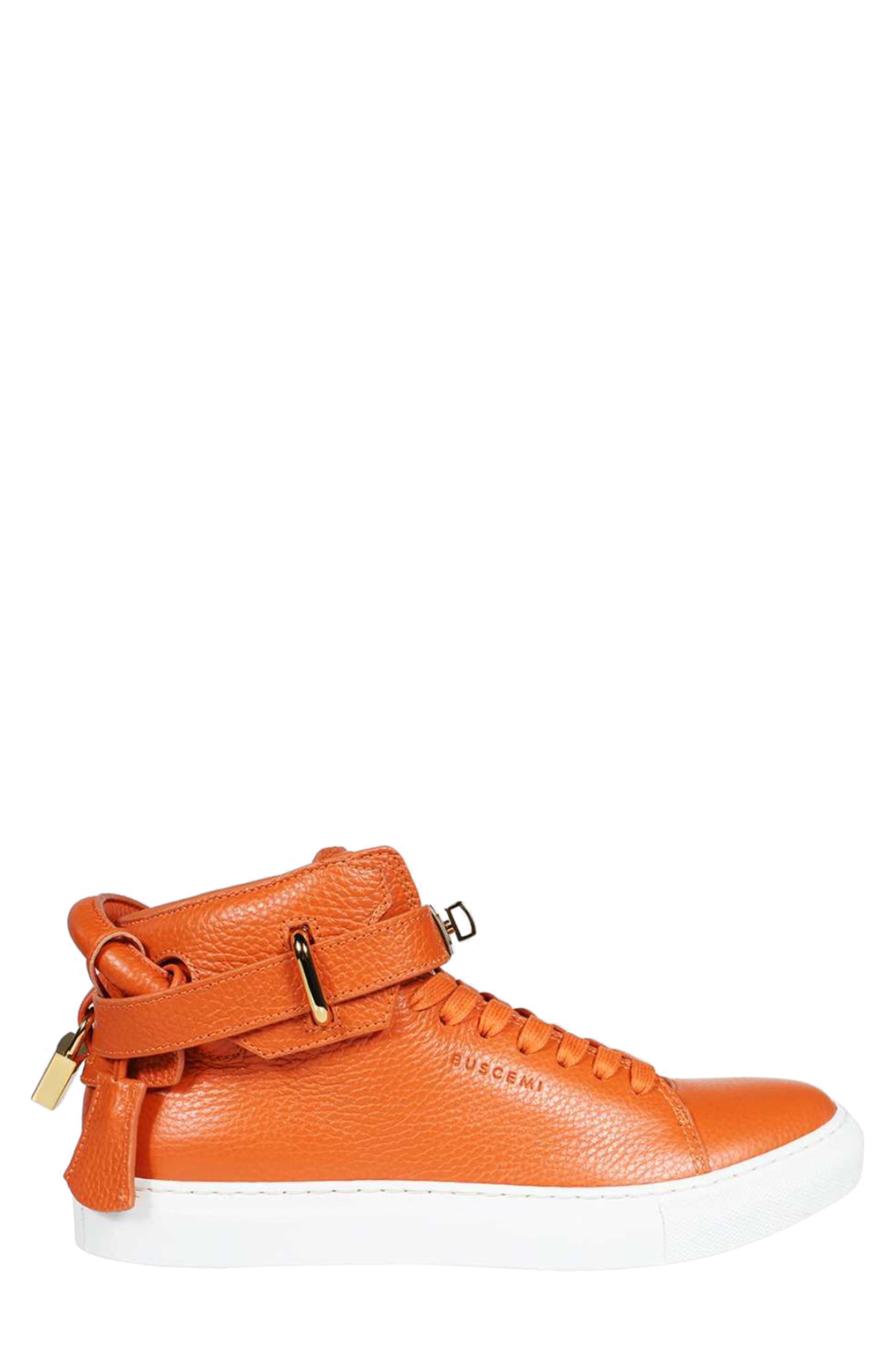 100mm High Top Sneaker, Alternate, color, ORANGE