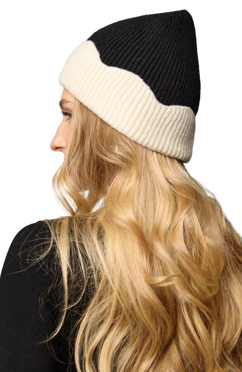 SAACHI Scallop Trim Beanie, Alternate, color, Black