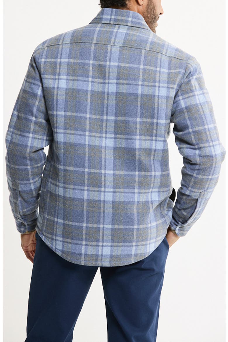 Quilted Lined Plaid Flannel Shirt Jacket, Alternate, color, BLUE