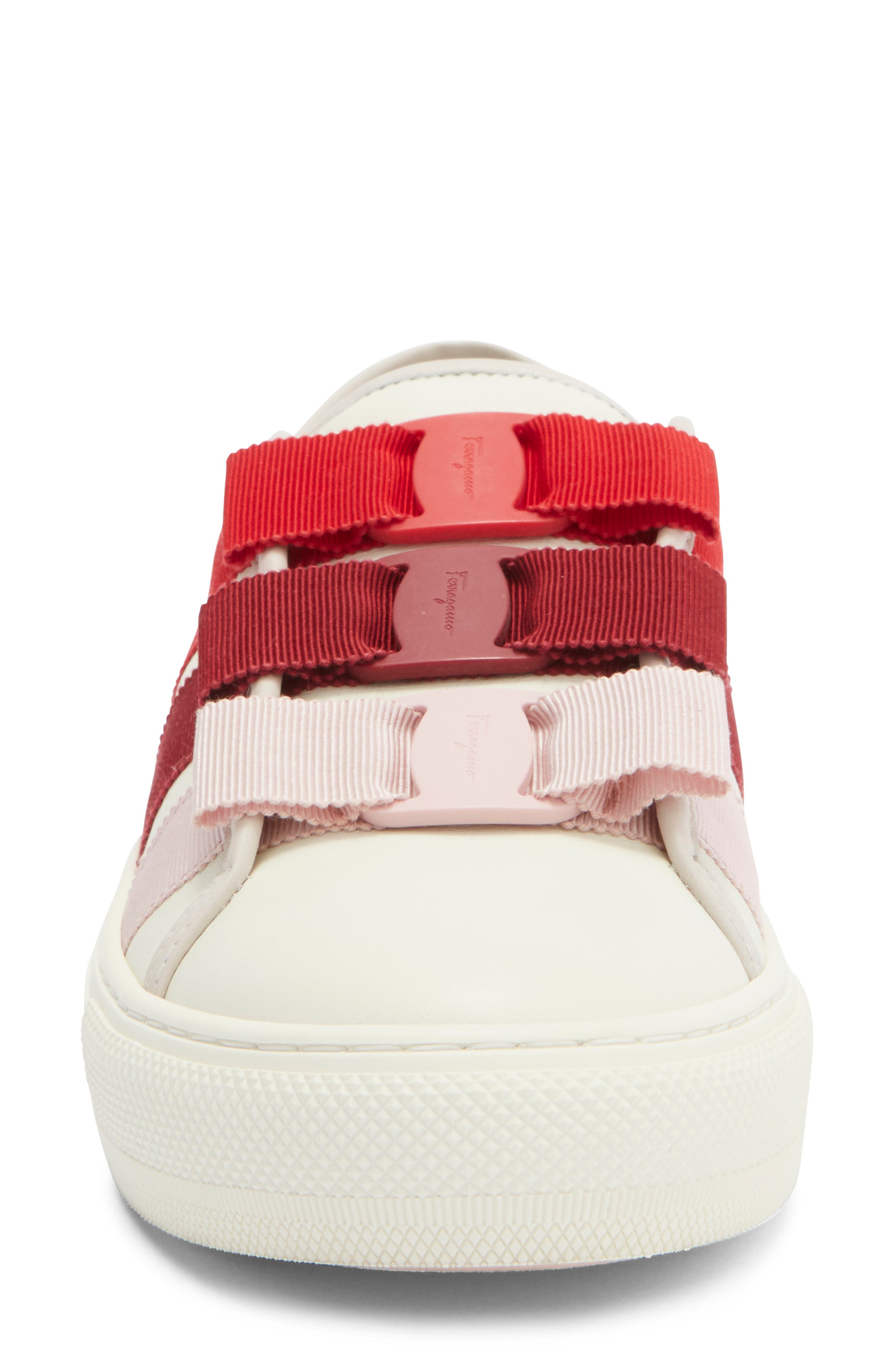 FERRAGAMO Bow Slip-On Sneaker, Alternate, color, White