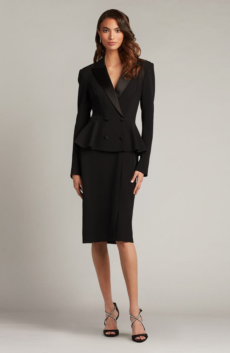 Tadashi Shoji Long Sleeve Tuxedo Dress, Alternate, color, 