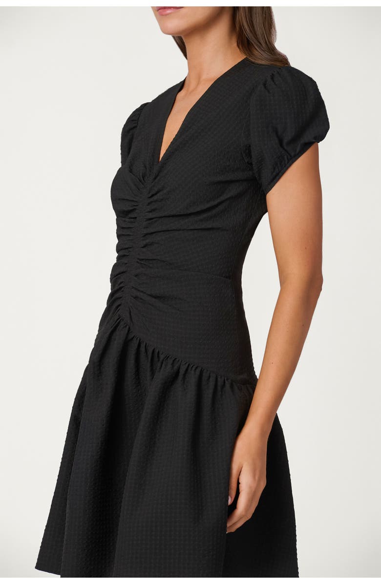 Shoshanna Stretch Texture Fletcher Dress, Alternate, color, Jet