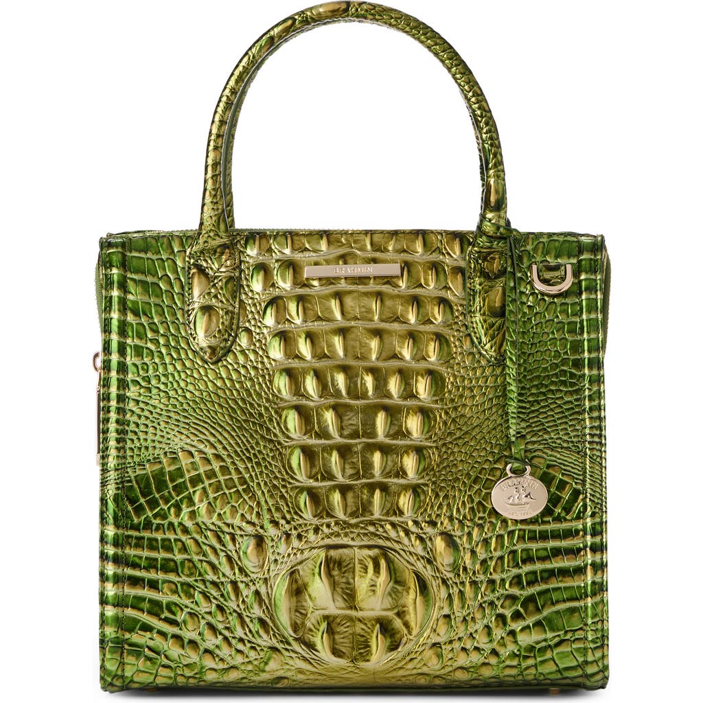 Brahmin Small Caroline Croc Embossed Leather Satchel