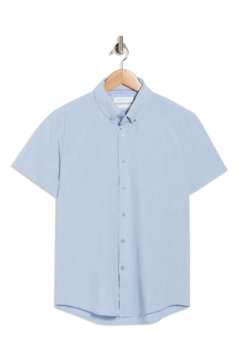 Short Sleeve Button-Down Shirt, Alternate, color, LIGHT BLUE