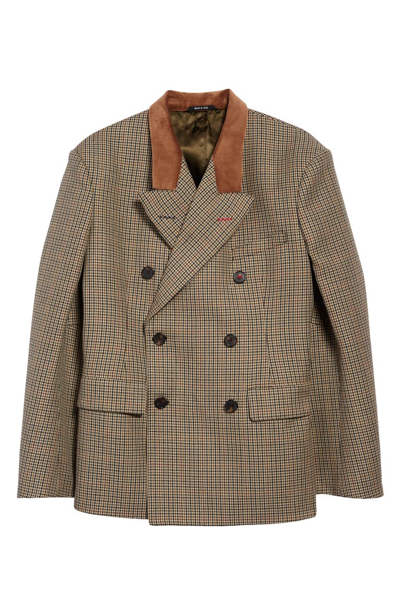 Maison Margiela Microhoundstooth Check Virgin Wool Cape Blazer, Alternate, color,