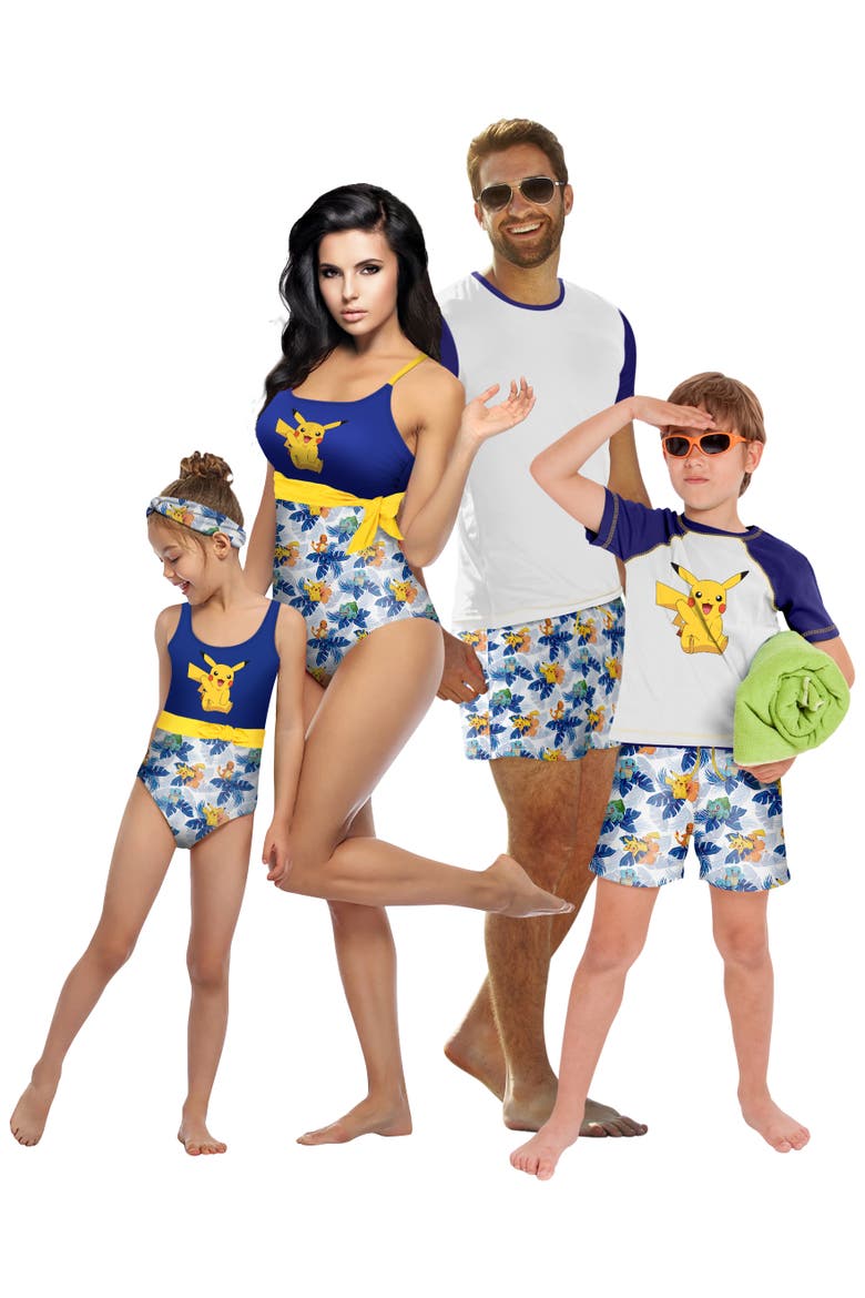 Pikachu Onepiece Swimsuit, Alternate, color, Royal Blue