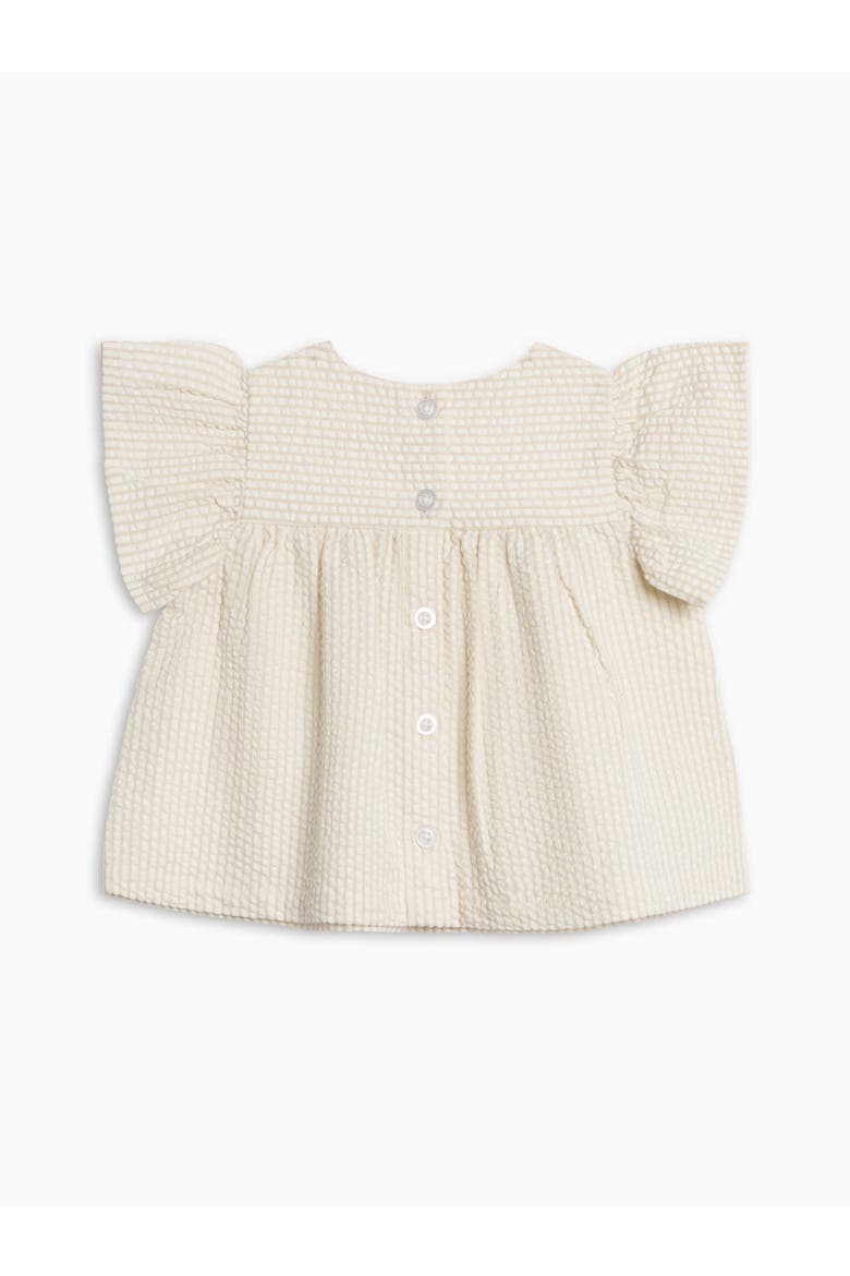 Organic Viv Seesucker Ruffle Top, Alternate, color, Dune Stripe