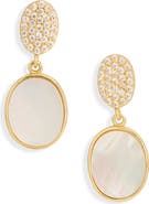 Argento Vivo Sterling Silver CZ Pavé & Mother-of-Pearl Drop Earrings