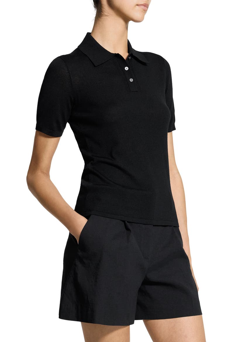 Merino Wool Polo, Alternate, color, BLACK