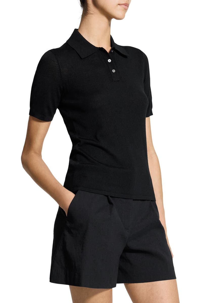Theory Merino Wool Polo, Alternate, color, Black