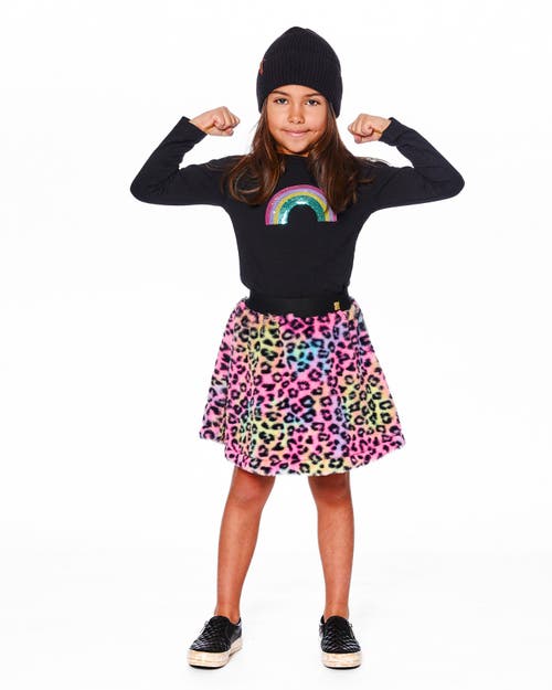 Deux Par Deux Faux Fur Skirt Multicolor Leopard In Animal Print