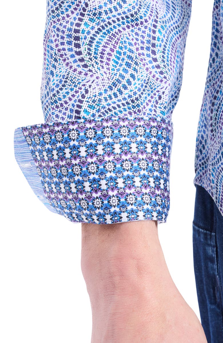 Robert Graham Long Sleeve Button Front Shirt, Alternate, color, Blue Multi