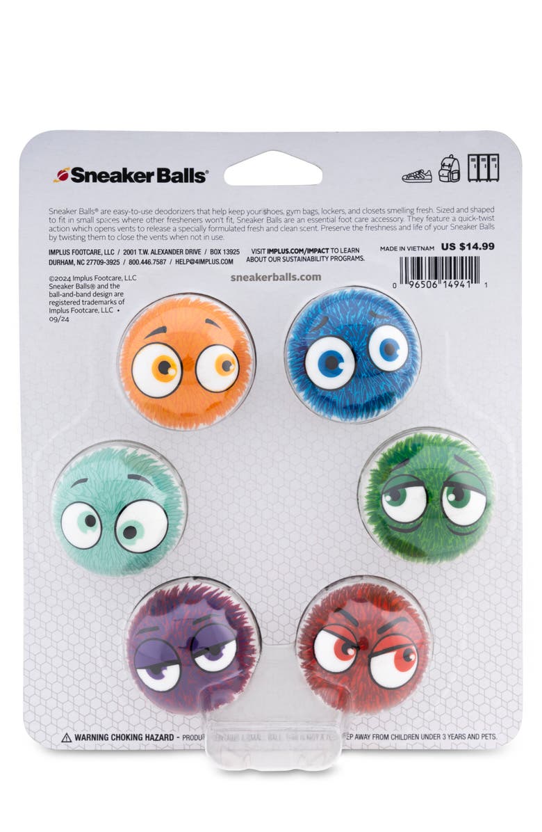 IMPLUS 6-Pack Sneaker Balls, Alternate, color, Multi