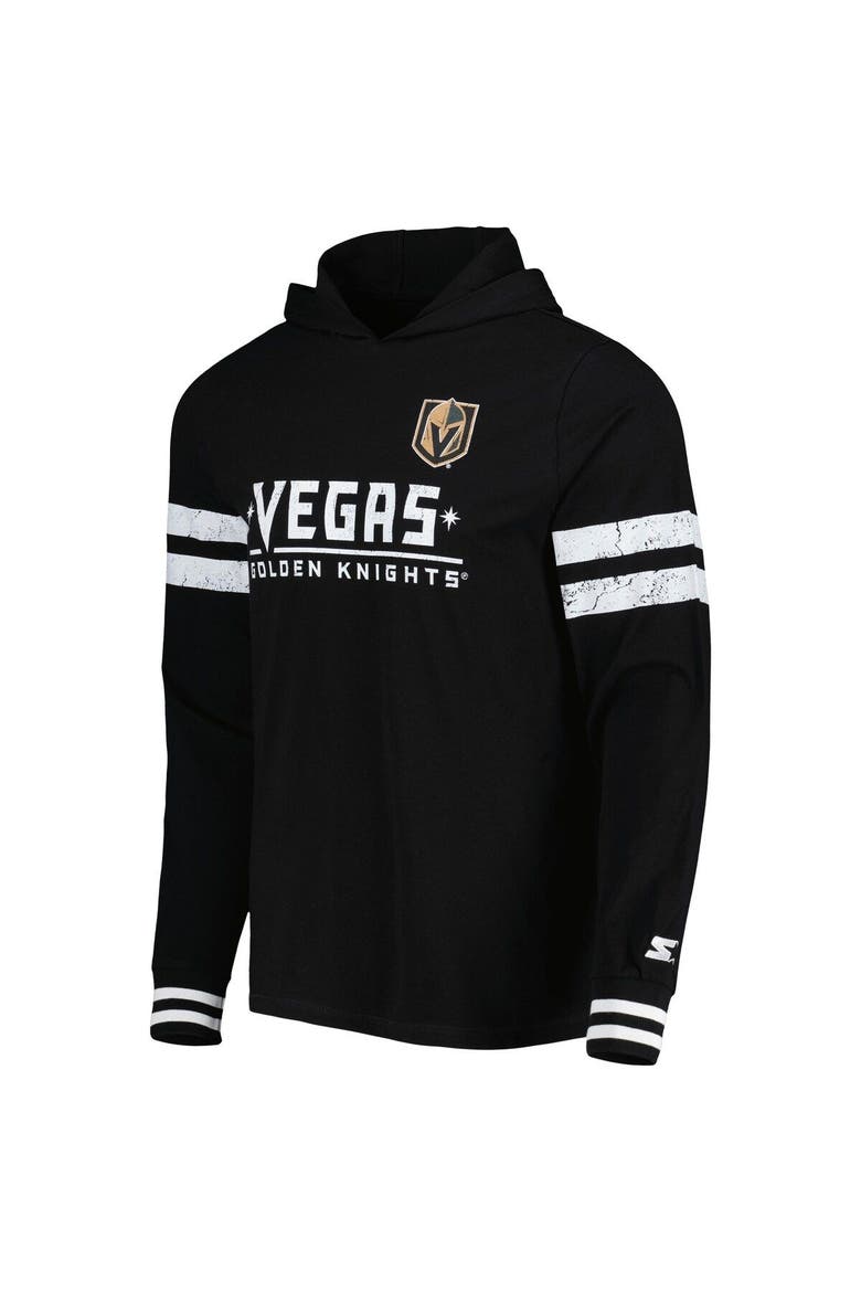 Men's Starter Black Vegas Golden Knights Offense Long Sleeve Hoodie T-Shirt, Alternate, color, Black