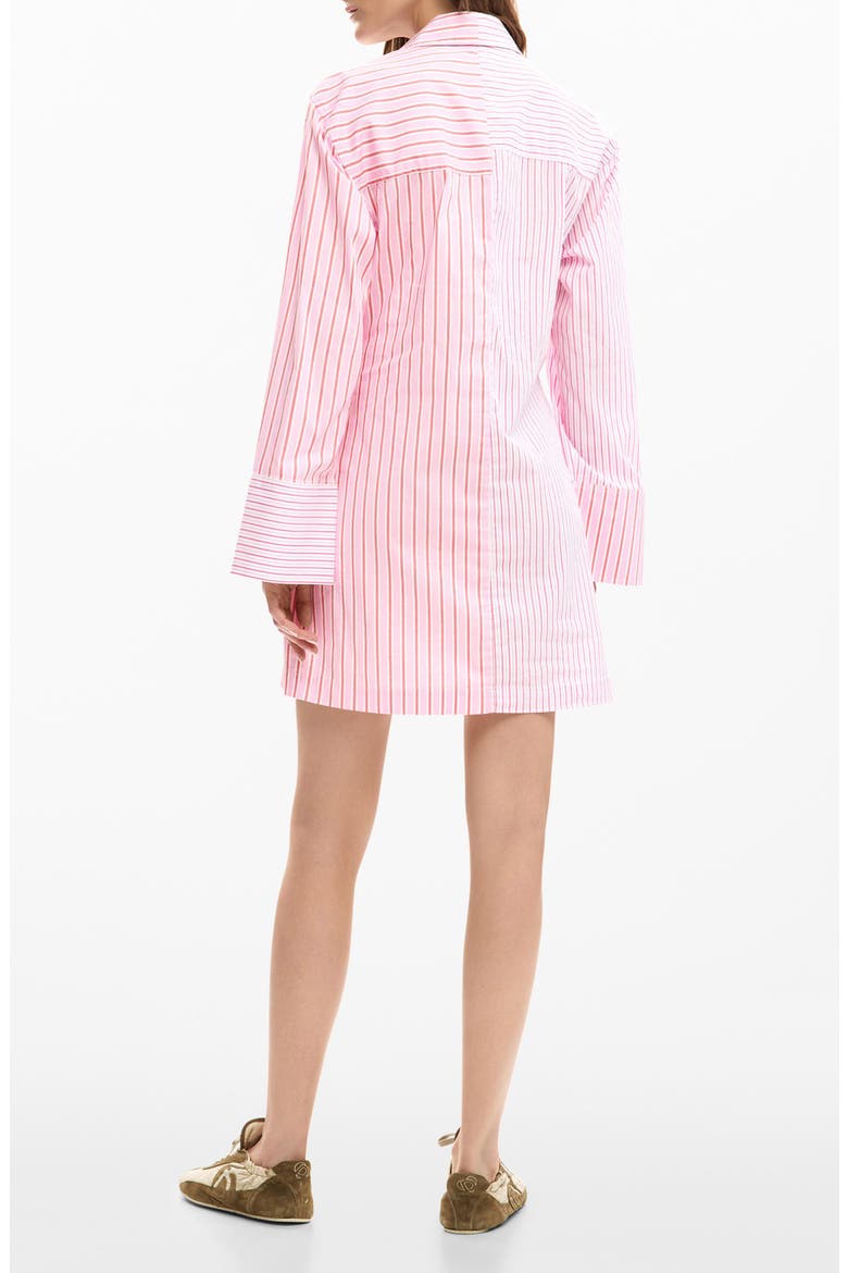 Long Sleeve Stripe Poplin Shirtdress, Alternate, color, PINK