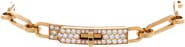 Pre-Owned Hermes Kelly Chaine Bracelet 18K Yellow Gold and Pave Diamonds Small