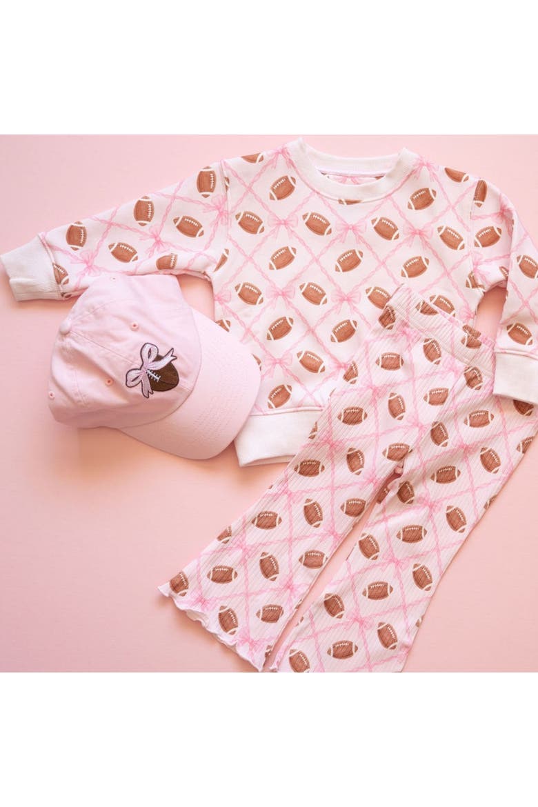 Football Trellis Sweatshirt, Alternate, color, Ballet Pink