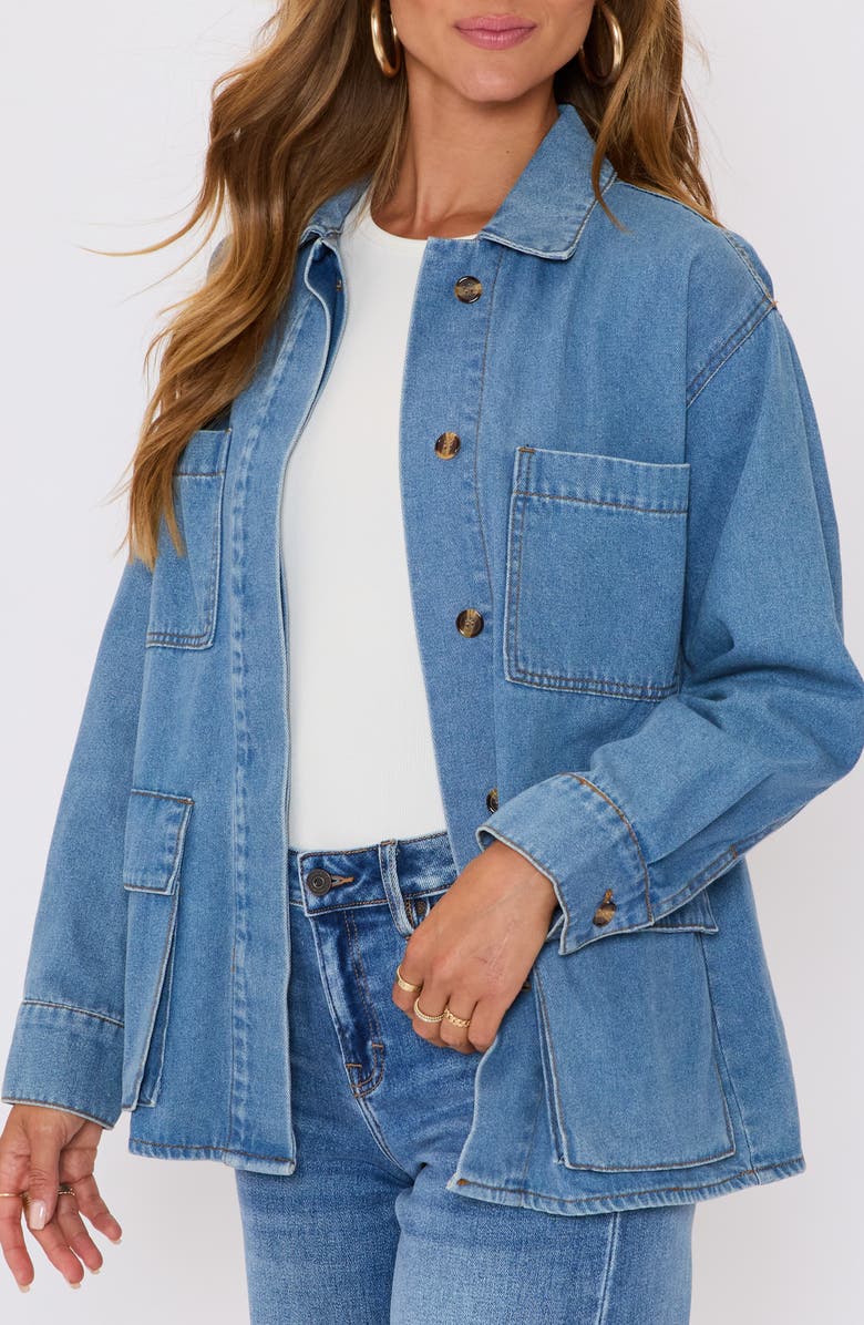 VICI Collection Blair Belted Denim Jacket, Alternate, color, Denim Blue