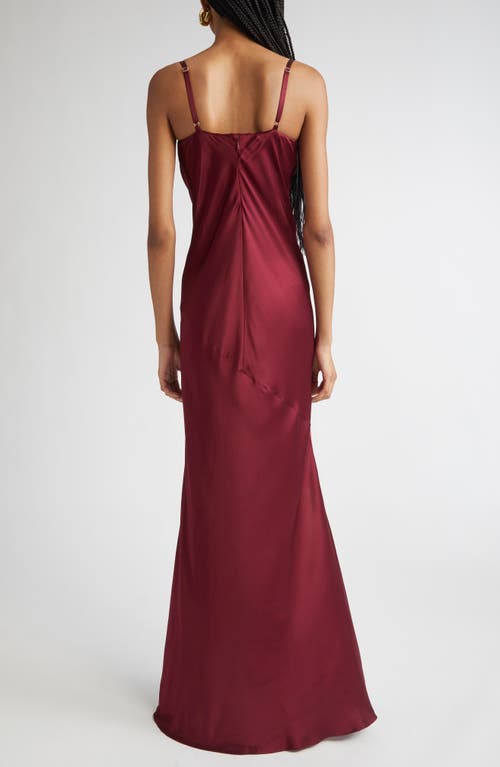 L'agence Sayla Underwire Bias Cut Silk Mermaid Gown In Burgundy