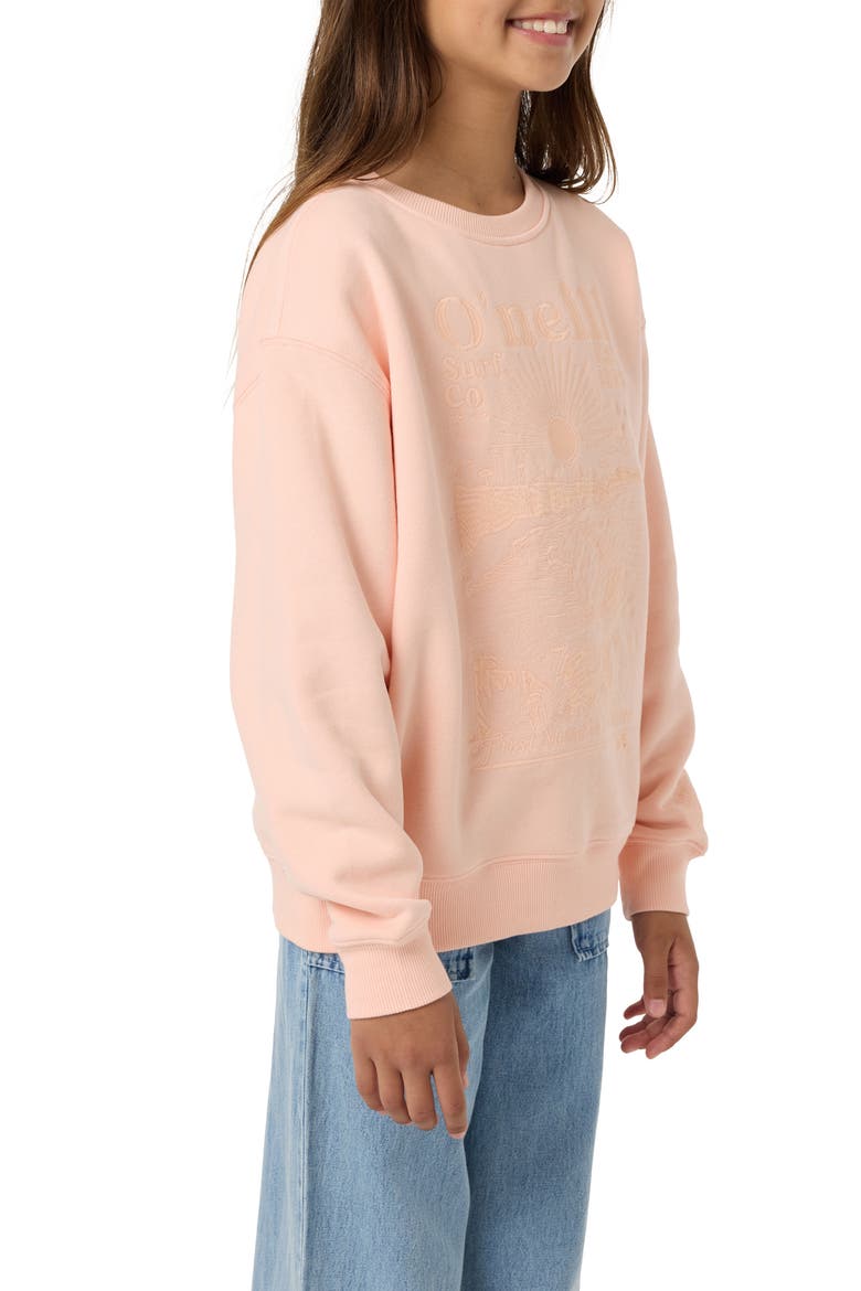 Kids' Chore Break Oversized Crewneck Sweatshirt, Alternate, color, PEACH LIGHT