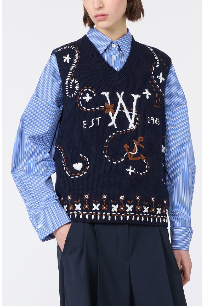 Cacao Virgin Wool Sweater Vest, Main, color, ULTRAMARINE