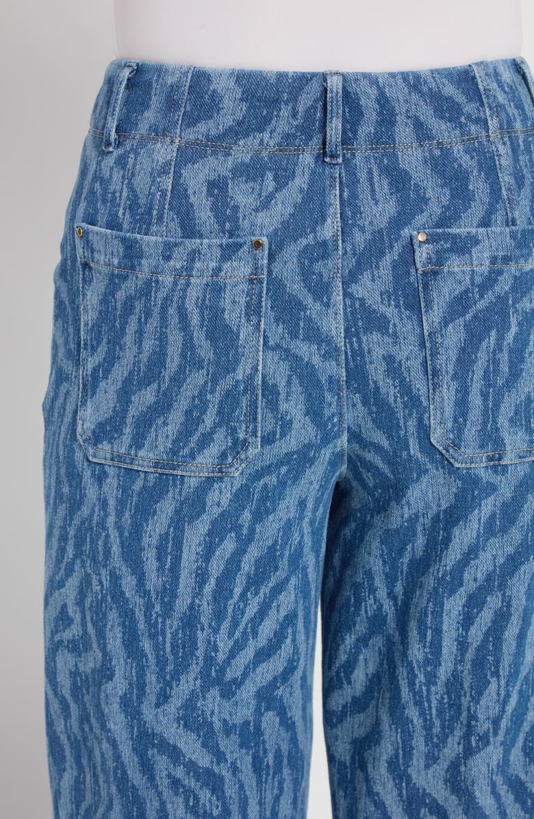 Lysse Leo Print High Waist Ankle Wide Leg Denim Pants, Alternate, color, 