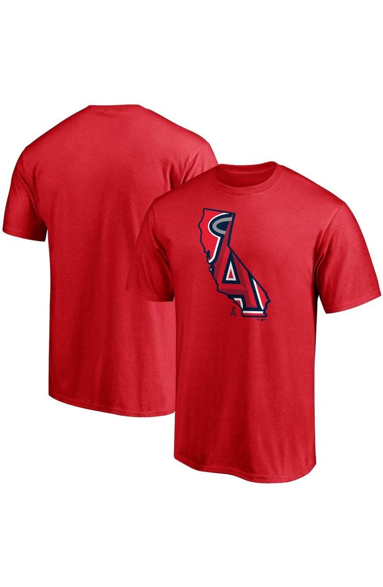 FANATICS Men's Fanatics Branded Red Los Angeles Angels Hometown State T-Shirt, Main, color, 