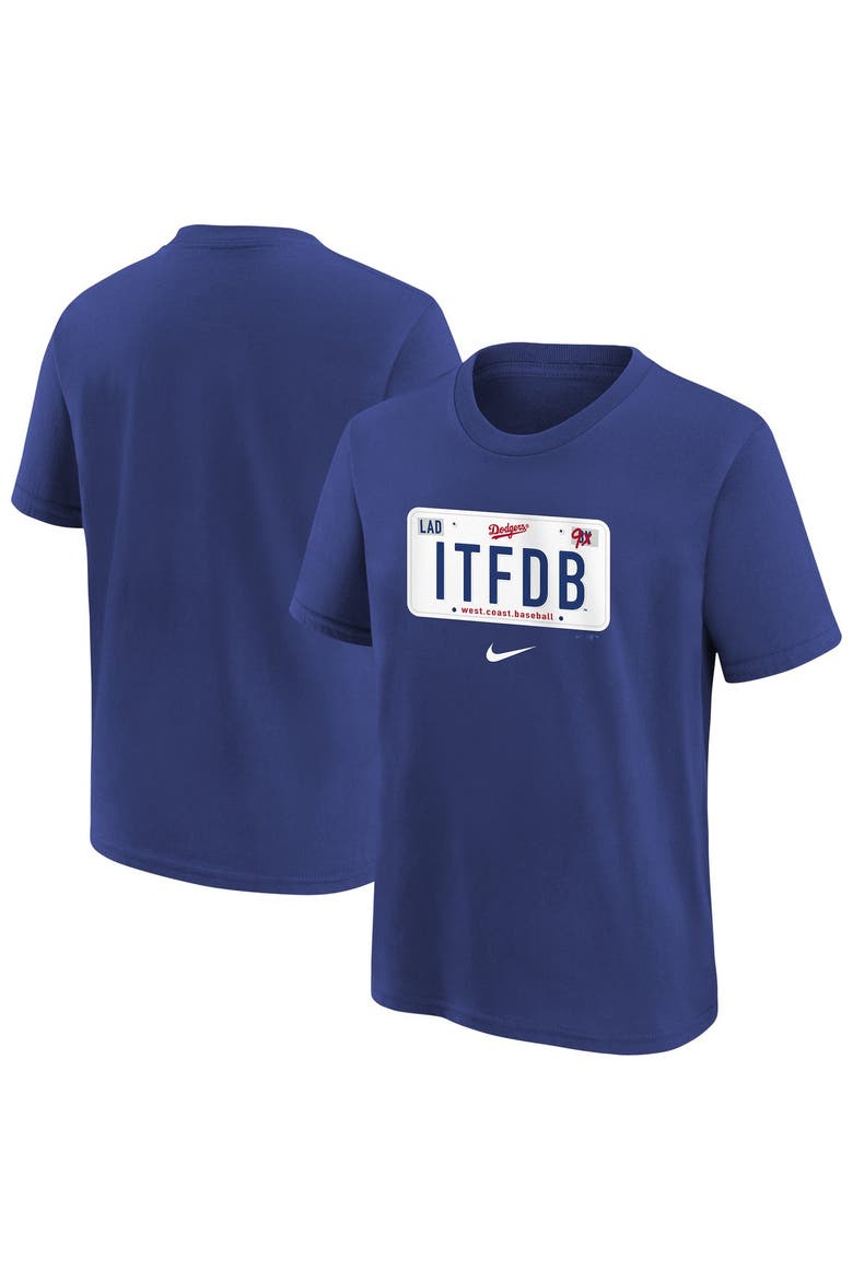 Youth Nike  Royal Los Angeles Dodgers Hometown Collection T-Shirt, Main, color, Royal