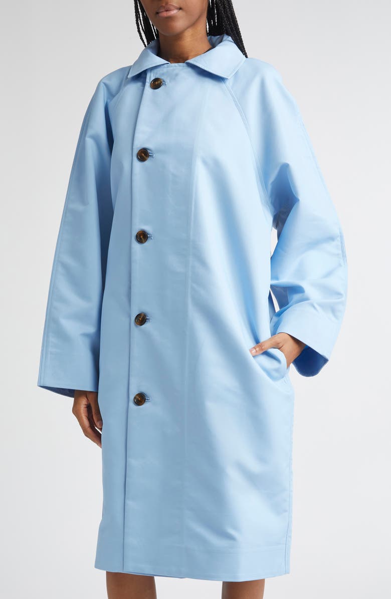 ZANKOV Hugo Asymmetric Waterproof Cotton Long Car Coat, Alternate, color, Hortensia