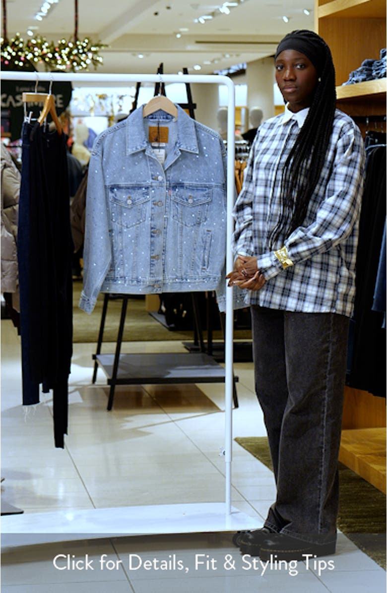 '90s Rhinestone Embellished Denim Trucker Jacket, sales video thumbnail