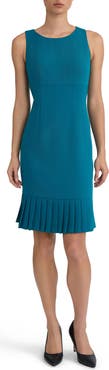 KASPER Pleated Sleeveless Sheath Dress
