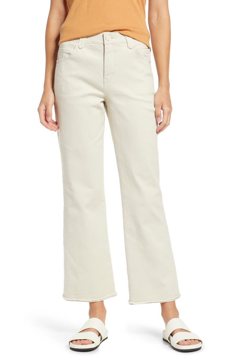 Wit & Wisdom 'Ab'Solution High Waist Raw Hem Wide Leg Jeans, Main, color, 