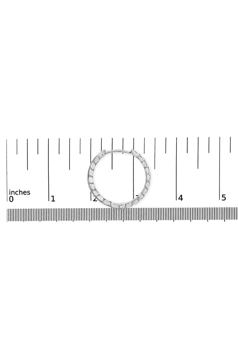 14K White Gold 1/4 Cttw Lab Grown Diamond Leafy Wreath Hoop Earrings, Alternate, color, White