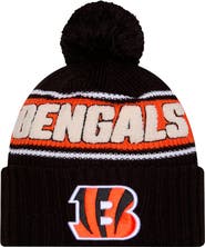 New Era Men's New Era Black Cincinnati Bengals 2024 Sideline Cuffed Knit Hat with Pom