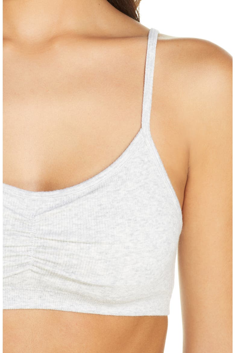 Kaitlin Seamless Rib Pull-On Bralette, Alternate, color, HEATHER GRAY