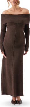 Ripe Maternity Tyla Off Shoulder Knit Maternity Dress