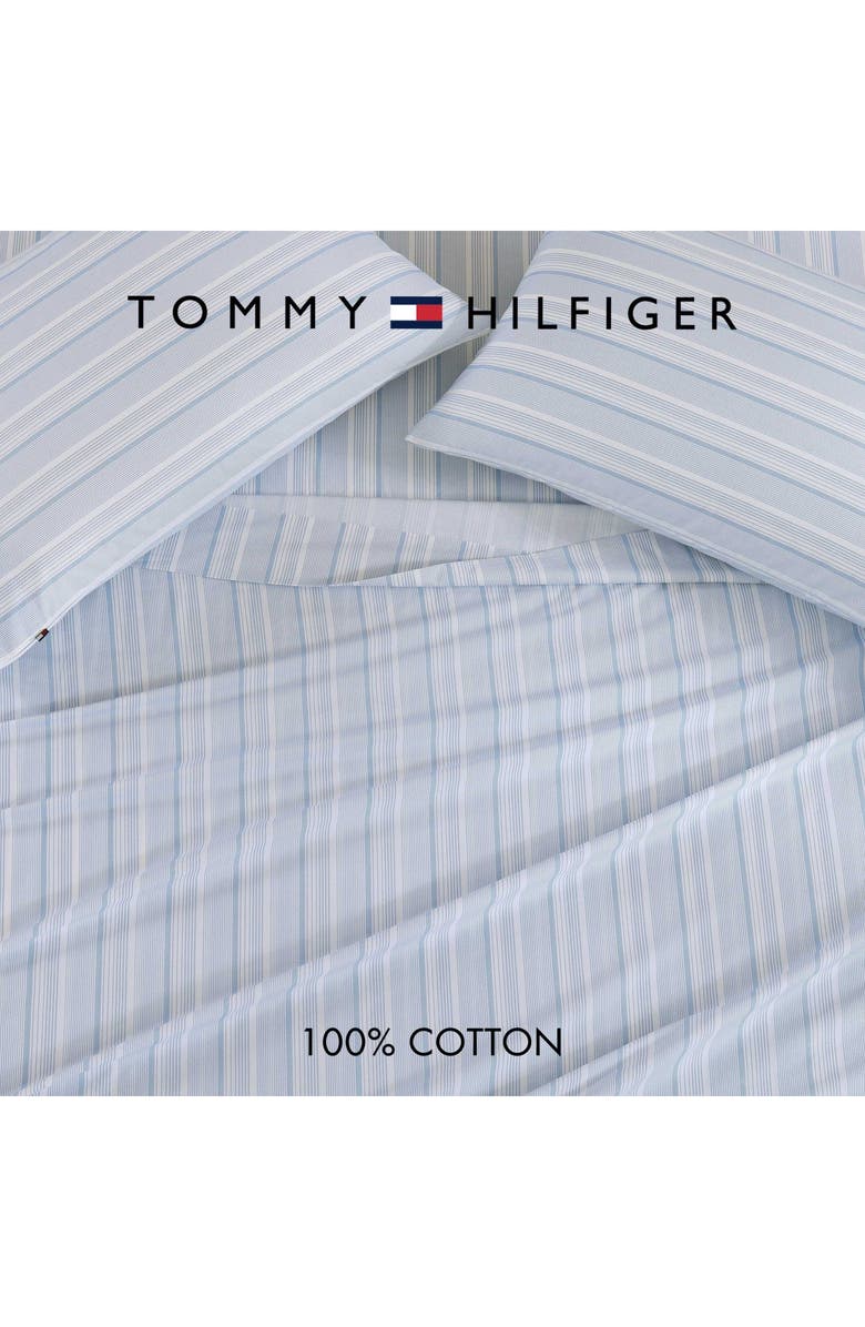 Tommy Hilfiger Sailing Stripe Cotton Percale Sheet Set, Alternate, color, Light Blue